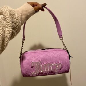 Juicy couture string of pearls roll bag  violet COLOR NWT